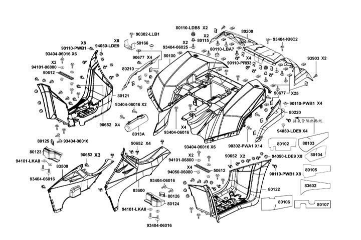 Kåpor bak - Fotstöd